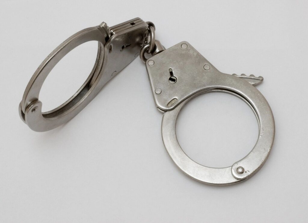 Handcuffs representing arrest and bail bond services in Los Angeles County